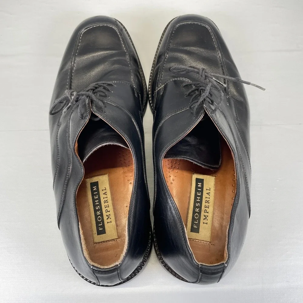 Florsheim Imperial Blucher Oxford Shoes Mens Size 10 D Black Leather Lace Up